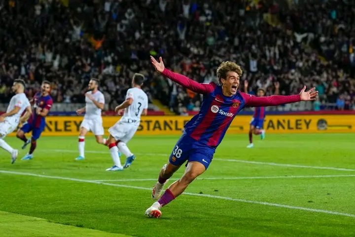 Jebolan Akademi La Masia Mencetak Gol Penting Di Gawang Athletic Club 1698036085466