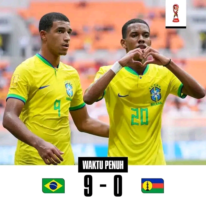 Hasil Piala Dunia U17 : Kaledonia Terbantai Lagi, Perebutan Juara Grup C Semakin Ketat Brazil U17 vs Kaledonia Baru u17