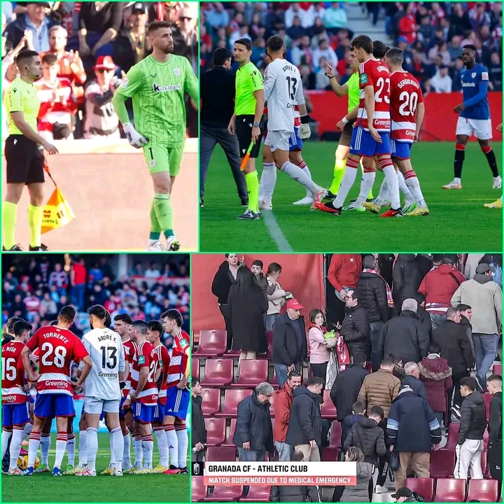 Innalillahi, Laga Granada vs Bilbao Dihentikan Karena Hal Ini cuplikan penggemar meninggal