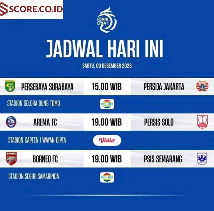 Jadwal BRI Liga 1 Hari Ini, Live Mulai Pukul 15.00 WIB Sampai Malam Nanti jadwal BRI Liga 1 hari ini 2