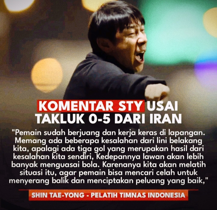 Alesan Lagi, Komentar STY Setelah Dilumat Iran 0-5 komentar sty