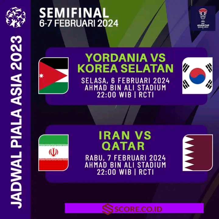 jadwal semifinal piala asia hari ini
