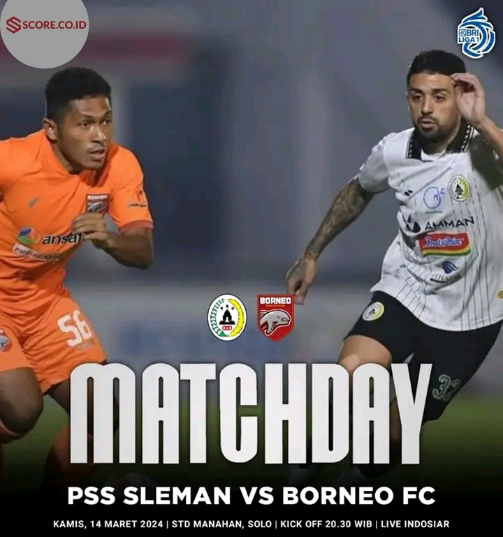 jadwal siaran langsung borneo vs pss sleman