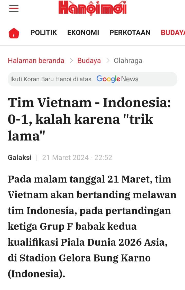 Media Vietnam Sebut Indonesia Bisa Menang Karena Trik Lama media vietnam