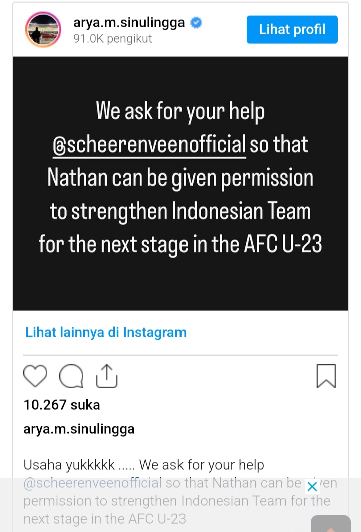 Kabar Terbaru dari Lobi Nathan Tjoe-A-On : Kami Pastikan Dia Main di Perempat Final status postingan arya