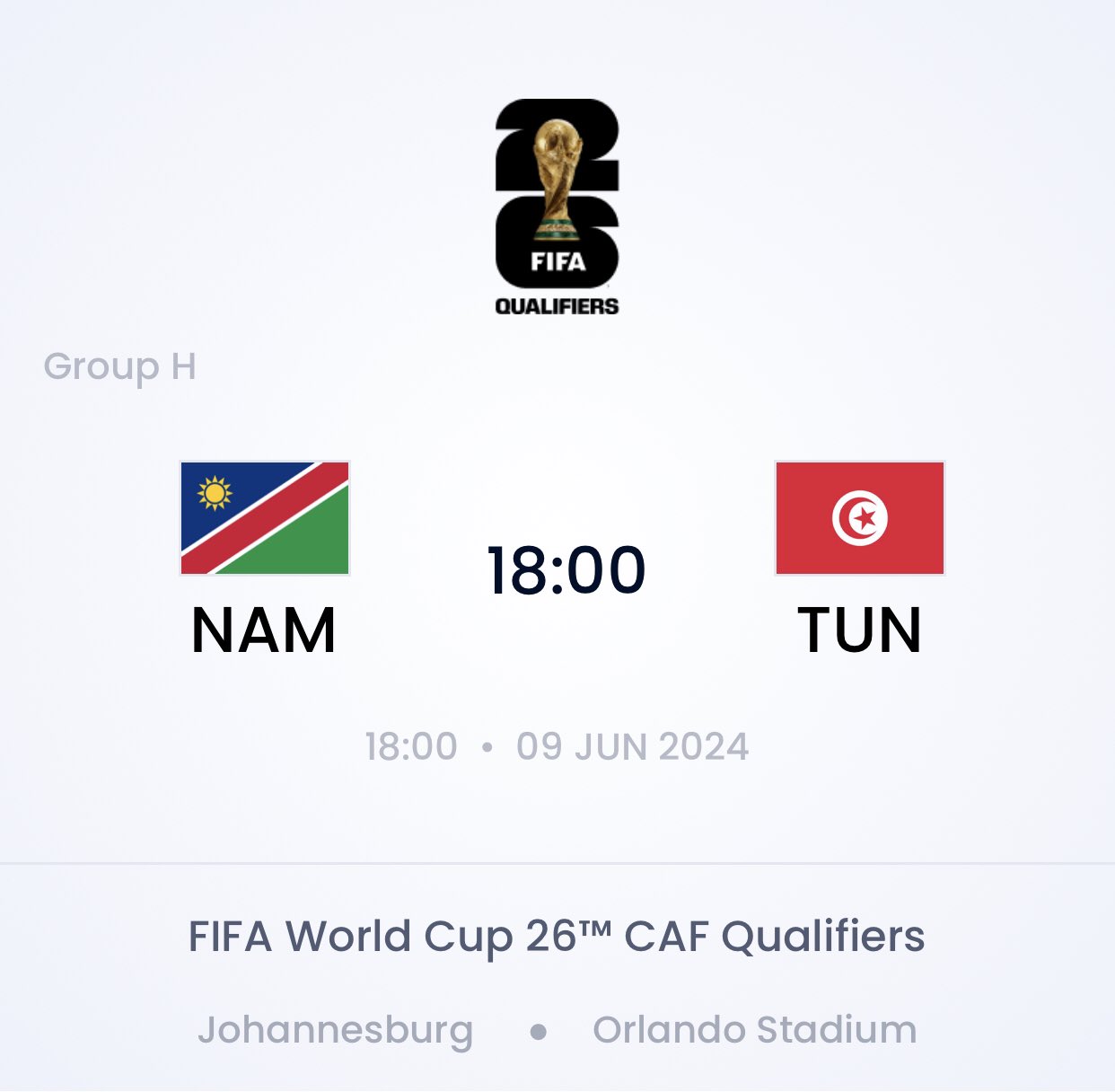 Tunisia vs Namibia