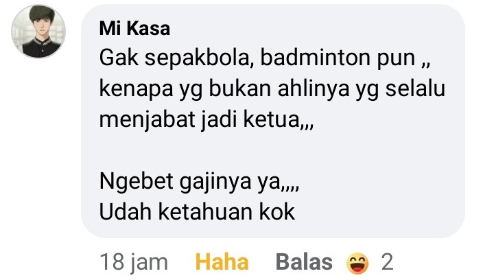 Ketum PBSI Baru Dikabarkan Pernah Hubungan Baik dengan Sambo, Sampe Diocehi Netizen: Ngebet Karena Gajinya Komentar netizen