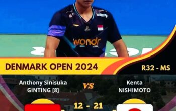 Daftar Unggulan yang Angkat Koper di Babak 32 Besar Denmark Open 2024