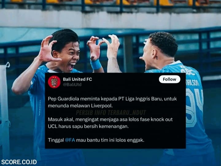 Akun Offisial Bali United Sentil Persib Terkait Penundaan