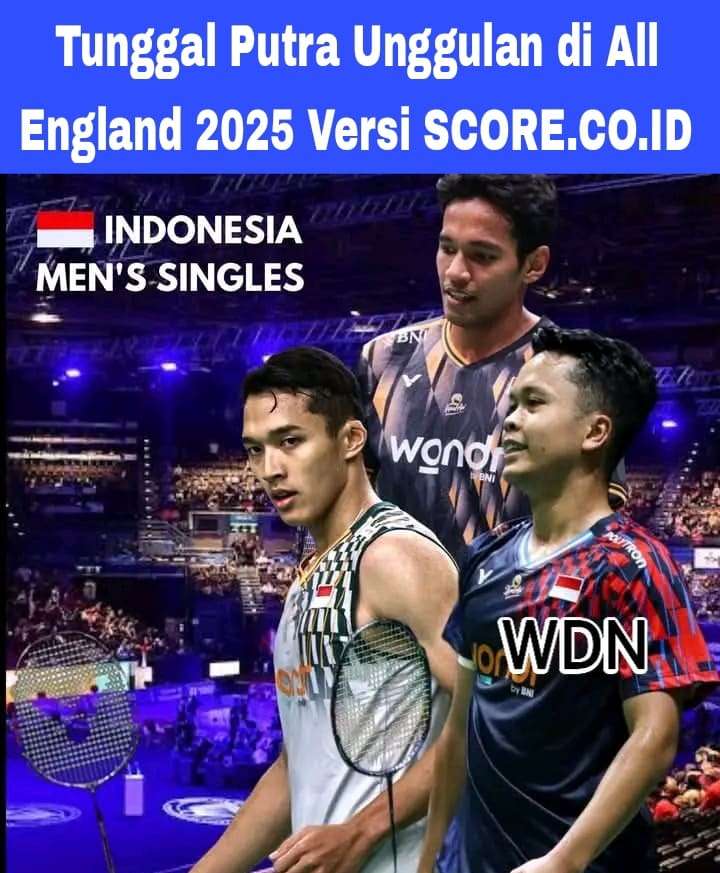 Tunggal Putra Unggulan di All England 2025 Versi SCORE.CO.ID