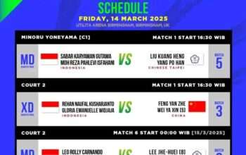 Jadwal Babak Perempat Final All England 2025 Versi SCORE.CO.ID