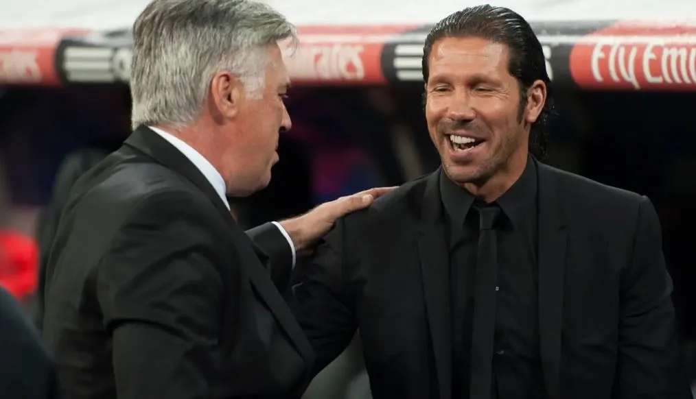 Jelang Atletico vs Real Madrid: Kemiripan Ancelotti dengan Diego Simeone Ancelotti dan Diego Simeone