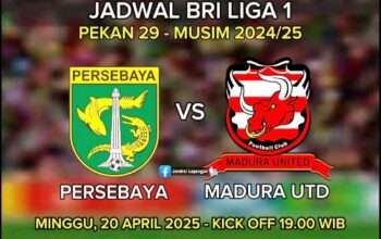 Prediksi Skor Persebaya Surabaya vs Madura United Pekan ke 29: 20 April 2025