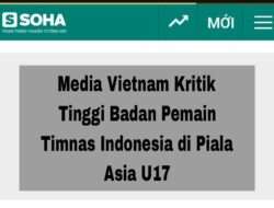Media Vietnam Kritik Tinggi Badan Pemain Timnas Indonesia di Piala Asia U17