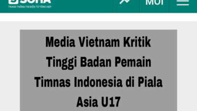 Media Vietnam Kritik Tinggi Badan Pemain Timnas