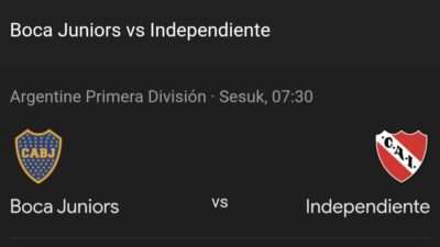 Prediksi Skor Boca Juniors vs Independiente