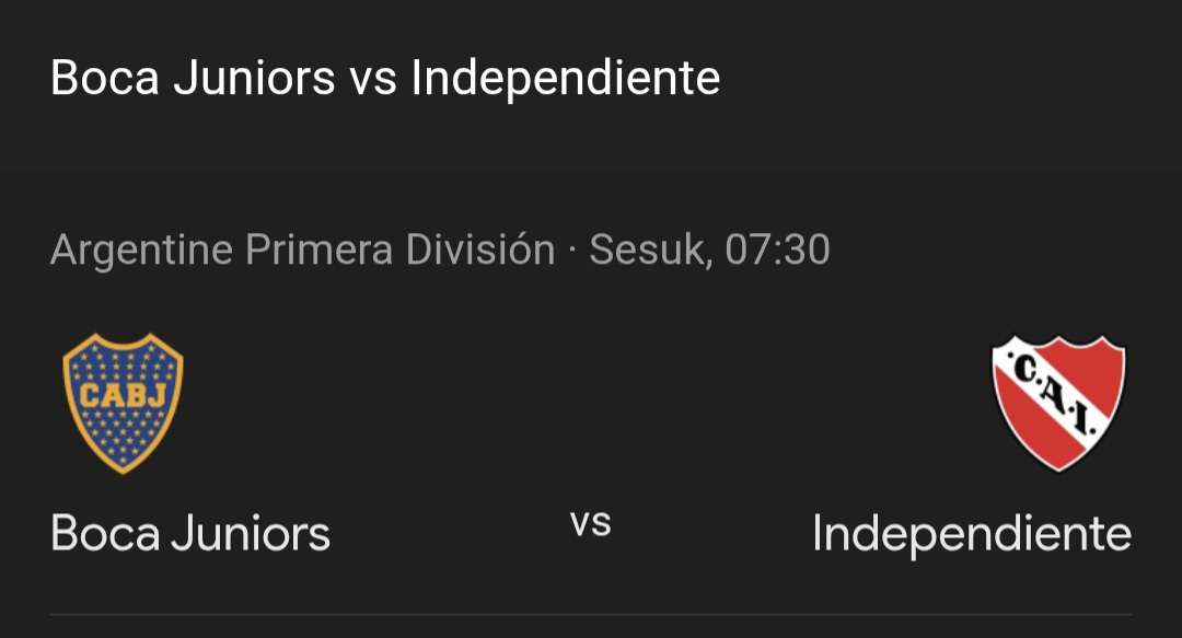 Prediksi Skor Boca Juniors vs Independiente