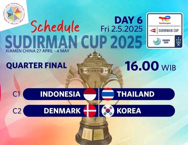 Line Up Perempat Final Piala Sudirman 2025