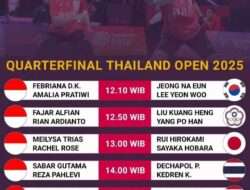 Jadwal Perempat Final Thailand Open 2025: Indonesia Loloskan 6 Wakil