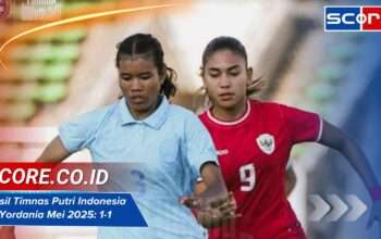 Hasil timnas putri vs yordania Mei 2025: 1-1