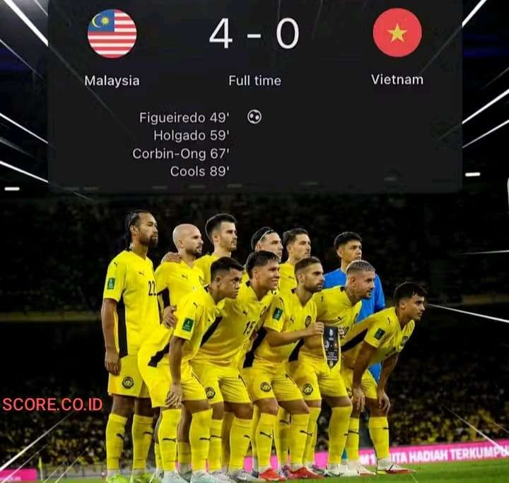 Vietnam Dikalahkan Malaysia 4 Gol Tak Berbalas di Kualifikasi Piala Asia 2027