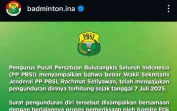 Wasekjen PBSI Mundur dari Jabatannya, PBSI Beri Pesan Singkat