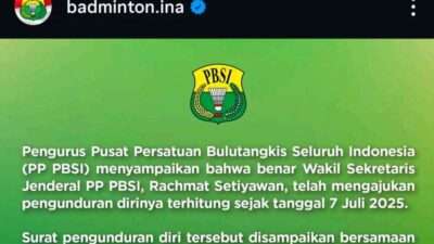 Wasekjen PBSI Mundur dari Jabatannya, PBSI Beri Pesan Singkat