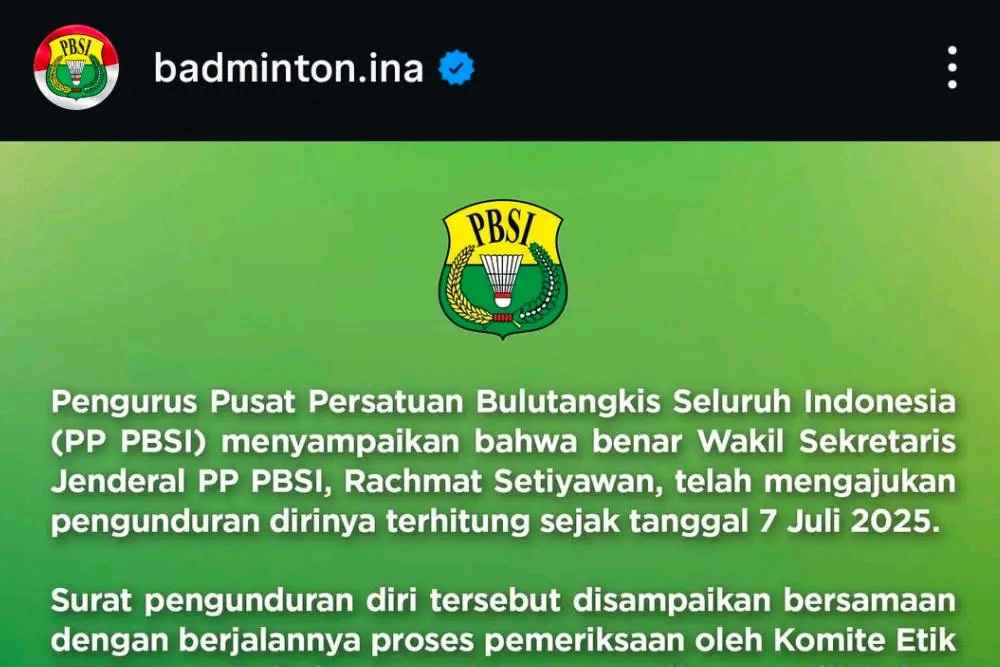 Wasekjen PBSI Mundur dari Jabatannya, PBSI Beri Pesan Singkat