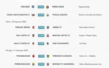 Jadwal Super League Pekan ke 4: Big Match Persib vs Borneo dan Arema vs Persijap
