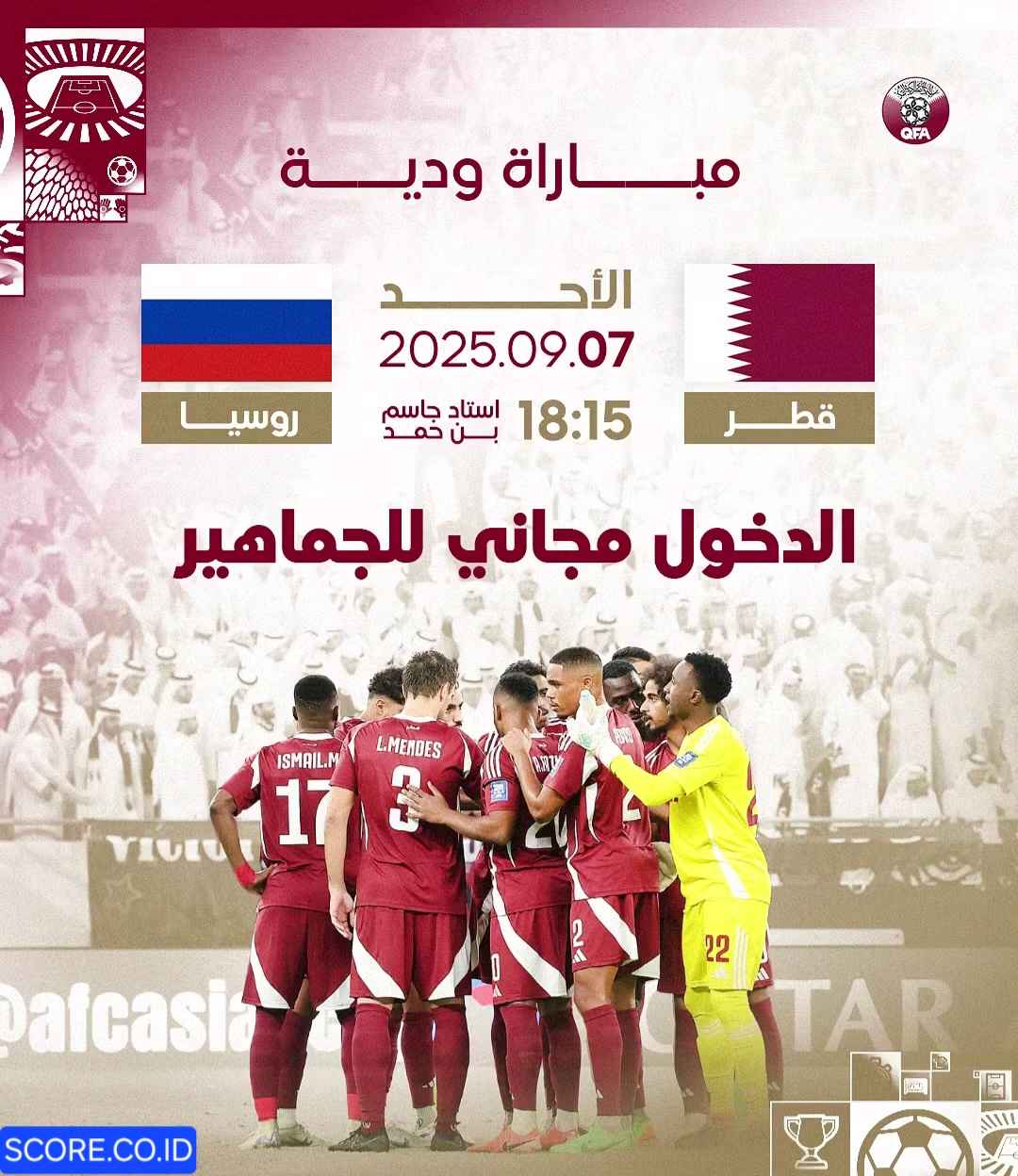 Prediksi Skor Qatar vs Rusia, 7 September 2025