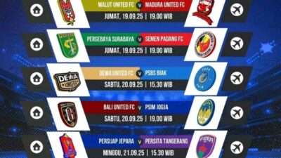 Jadwal Super League Pekan 6 yang Dimulai Jumat 19 September 2025