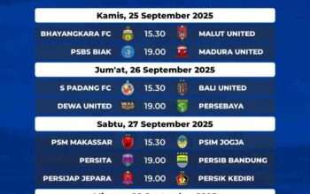 Jadwal Super League Pekan 7, Catat Tanggalnya Mulai Kamis 25 September 2025