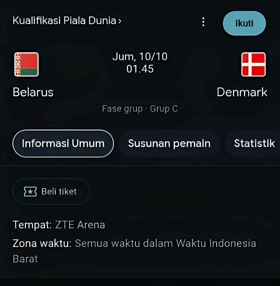 Prediksi Skor Belarus vs Denmark untuk 10 Oktober 2025