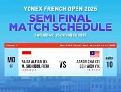 Jadwal Semifinal Prancis Open 2025: Hari Ini Jam 3 Sore