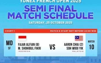 Jadwal Semifinal Prancis Open 2025: Hari Ini Jam 3 Sore