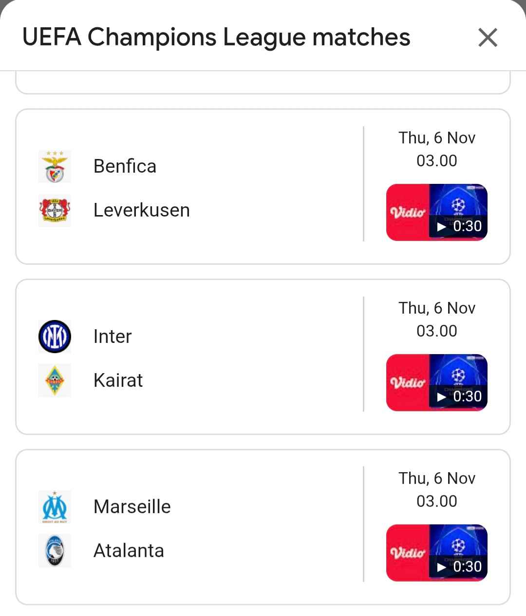 Jadwal UCL Malam Ini di 4 Sampai 6 November 2025