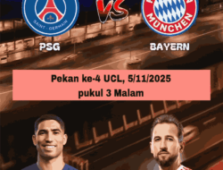 Prediksi Skor PSG vs Bayern Munchen Big Match Pekan ke-4 UCL, 5/11/2025