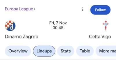 Prediksi Skor Celta Vigo vs Dinamo Zagreb Pekan ke-4 Eropa League, 7/11/2025