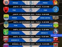 Jadwal Super League Pekan 13 Musim 2025/2026, Link Live Streaming dan Rekap Lengkap