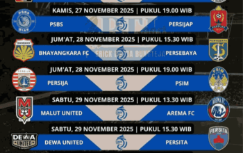 Jadwal Super League Pekan ke-14 Mulai dari 27 Hingga 29 November 2025 dan Link Live Streaming