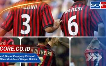 Sejarah Nomor Punggung Keramat AC Milan: Dari Baresi Hingga Maldini