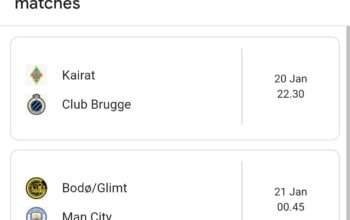 Jadwal UCL Matchday ke-7: Mulai 20 Sampai 29 Januari 2026 Mendatang