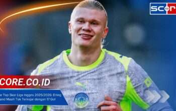 Daftar Top Skor Liga Inggris 2025/2026: Erling Haaland Masih Tak Terkejar dengan 17 Gol